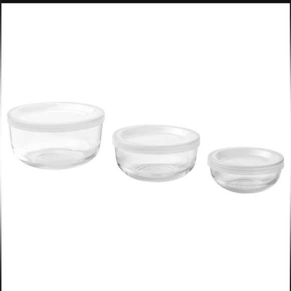 IKEA BESTÄMMA food containers with lids set of 3 glass - Picture 2 of 2